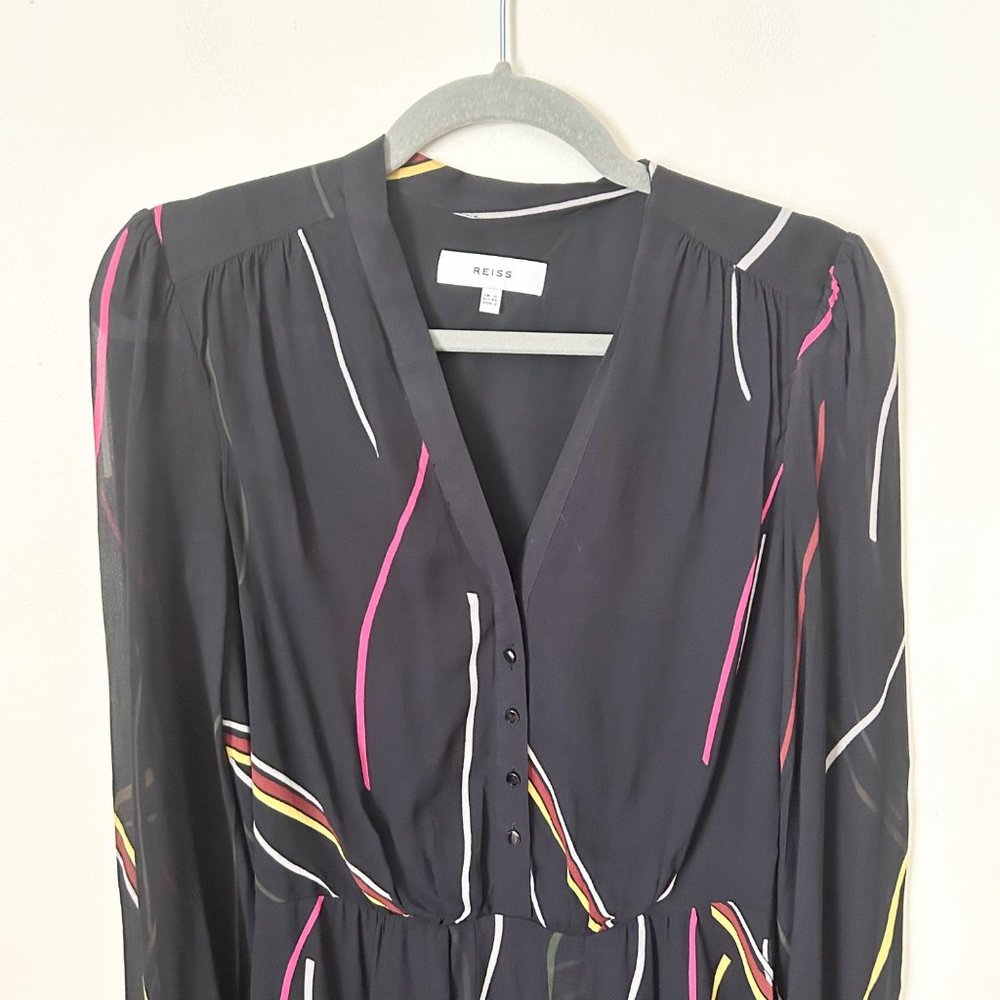 Reiss Caralisa Printed Button Front Midi Dress - Picture 4 of 6